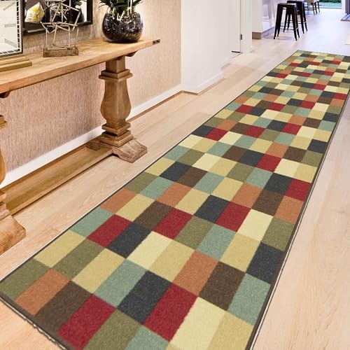 Ottomanson Ottohome Checkered Rug, 2'7" x 9'10", Multicolor - Imagen 1 de 13