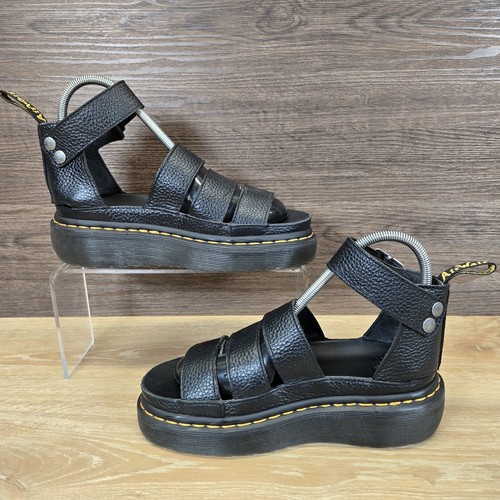 Dr Martens Clarissa II Quad Black Leather Gladiator Sandals Uk 5 Chunky Platform - Picture 3 of 23