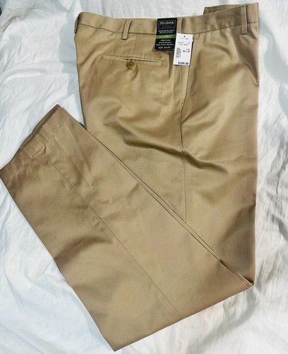 NWT Men’s Jos A Bank Traveler Pants 36x34” Tailored Fit Wrinkle Resistant Khaki