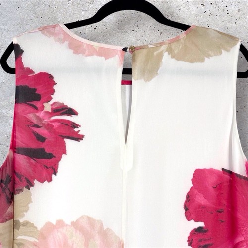 Calvin Klein Floral Shift Dress Women’s 16W Beige White Pink Sleeveless NWT - Picture 5 of 9