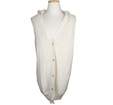 COLOMBO Ivory Sleeveless Hooded Knit Cardigan 55 26810024