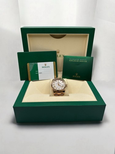 Rolex Sky-Dweller 42mm Sundust Roman Dial Rose Gold Watch 326935 Box Papers - Picture 11 of 11