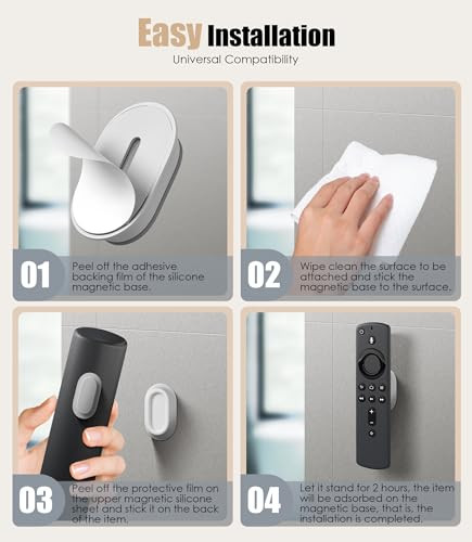4 Pack Magnetic Remote Control Holder Wall Mount, Upgraded Silicone Remote - Picture 5 of 6