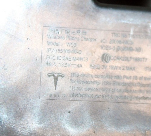 2017-2023 Tesla Model 3 Wireless phone charger module gen2 OEM 1755100-00-D - Picture 3 of 9