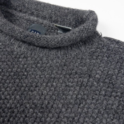 Gap Shetland Wolle Vintage Pullover Herren Large grau Rollkragen Fischer Strick 90er - Bild 5 von 11