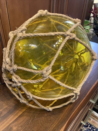 Rare Large Blown Glass Fishing Ball Buoy 12 Inches Diameter Vintage - Picture 8 of 9