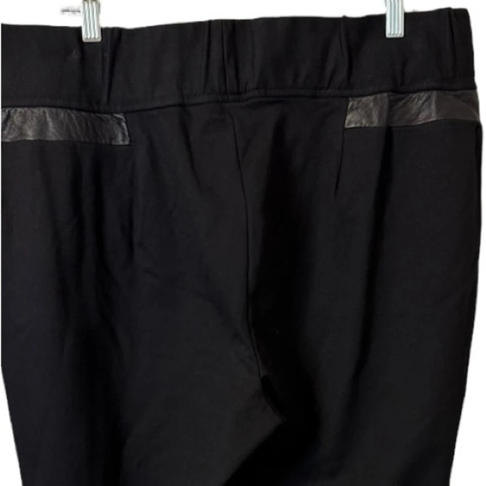 Pantalones Alfani Mujer 20W Negros Elastizados Talla Grande Imitación Cuero Borde Oficina Carrera Foto 2 de 4