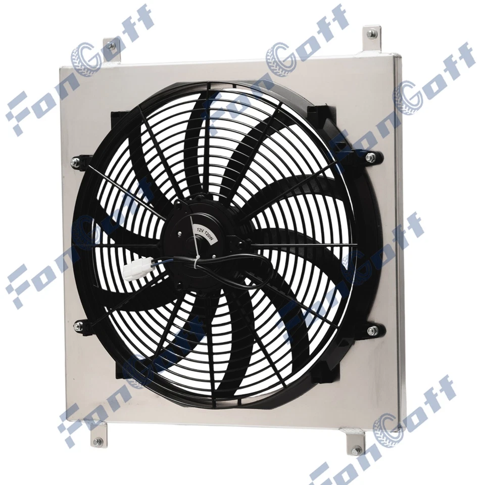 Aluminum Radiator Shroud Fan For 1966-1977 1970 FORD BRONCO L6/V8 CONVERSIONS Foto 3 de 4