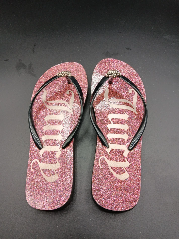 Chanclas Juicy Couture para mujer talla 6, rosa brillo Foto 3 de 4