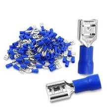 -Pack 1/4" Female Quick Disconnect Spade Terminals, 16-14 AWG 6.3mm 0.25 100