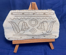 Vtg Clutch Purse Czechoslavia Glass Beaded WICO Zipper Change W/ Comb  Mirror