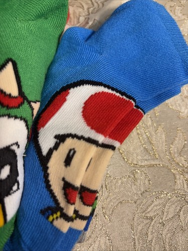 Super Mario NINTENDO Ankle Socks 6 Pair Sz S/M 9-2 1/2 BOY GIRL NEW 2018 6 COLOR - Picture 10 of 11