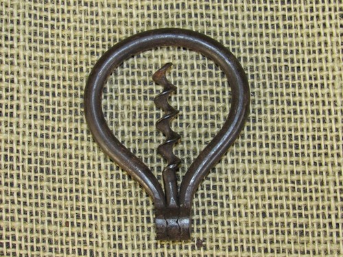 Antiker faltbarer Taschen Sprengring Gusseisen Korkenzieher / Flaschenöffner ~1800er? - Bild 6 von 7