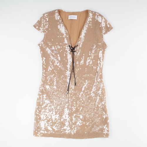 16ARLINGTON Seer Mini Dress Lace Up Short Sleeve V Neck Sequins Size 14 RRP 690 - Picture 9 of 10