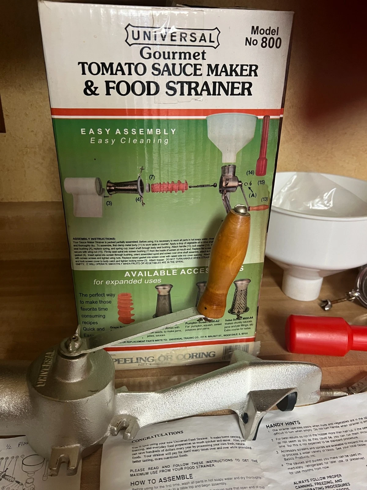Vintage Universal Canning Food Strainer Model 800-A3 - No peeling or coring