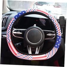 Steering Wheel Cover for Women Universal Steering Wheel White Blue Printed