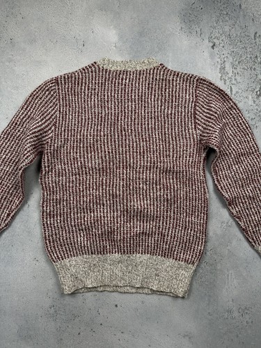 Vintage Woolrich Wollpullover weinrot grau Grobstrick USA - Bild 6 von 11