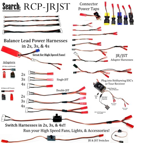 RCP (4) MACHO XT60 ESC/ENCHUFE DE BATERÍA CABLES DE DESCARGA Conectores Amass - Imagen 14 de 14