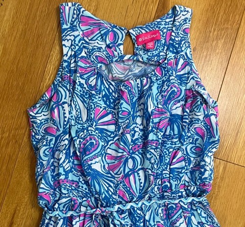 Lilly Pulitzer Target Maxi Dress Girls XL Blue My Fanshell Sleeveless Beach Boho - Picture 3 of 10