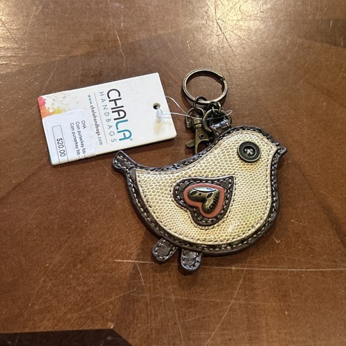 Llavero pájaro/escucha llavero cuero monedero en marrón, tostado por Chala Bolsos Raro