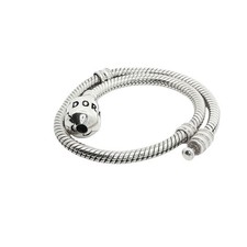 Genuine PANDORA Moments Barrel Clasp 18.5cm Charm Bracelet - 590702HV