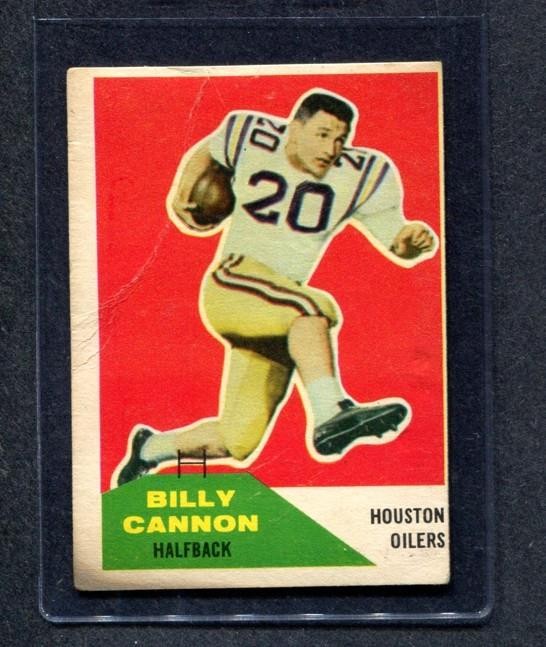 1960 Fleer #66 Billy Cannon RC (Oilers)  Vg  (Flat Rate Ship)