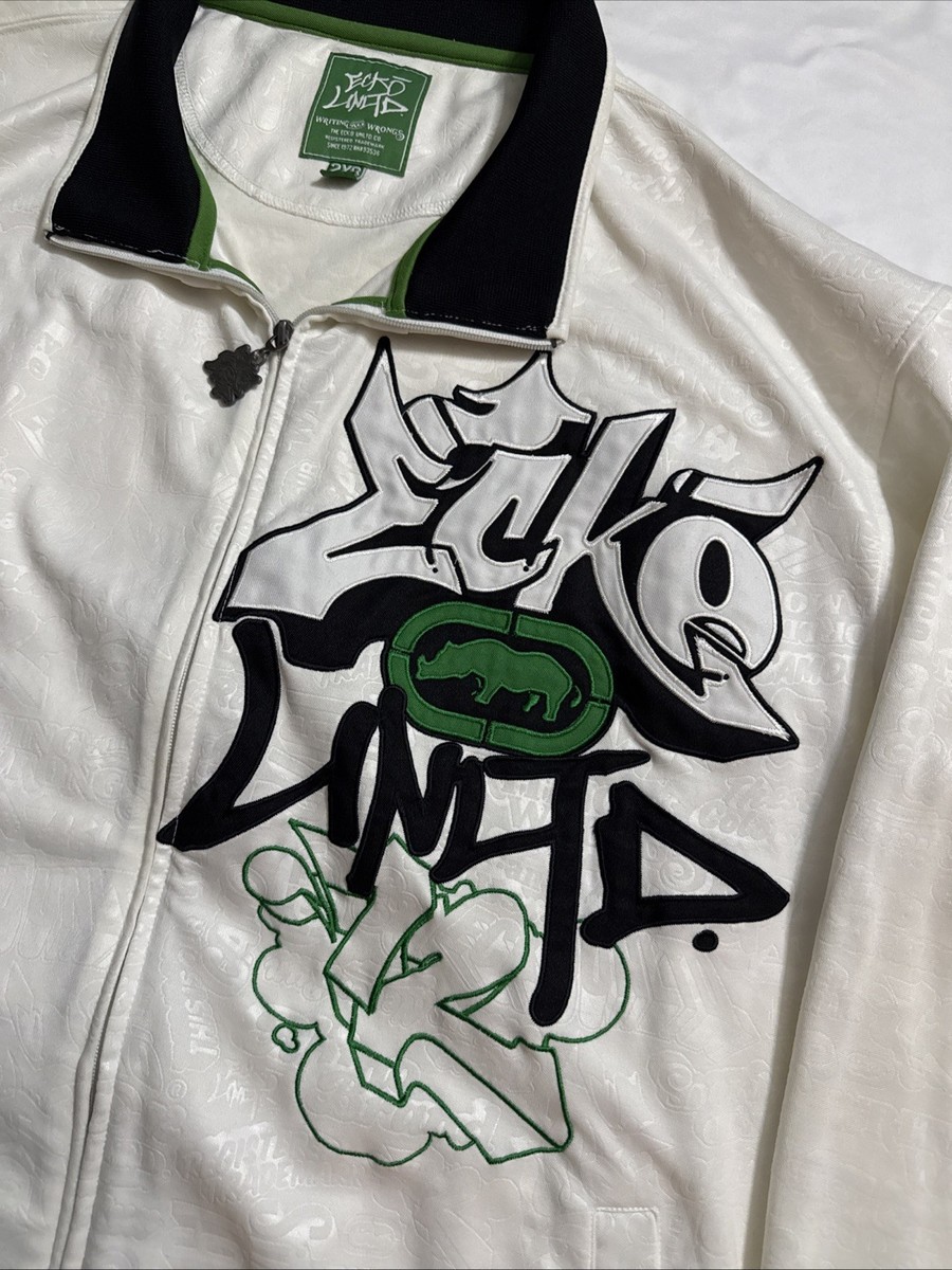 Vintage Ecko Unltd Graffiti Jacket Sz 2XB Full Zip Writing All
