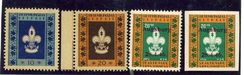 128384) Pfadfinder Litauen Lagermarken 4 postfrische Werte Pfadfinderlilie