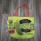 Trader Joe's Cotton PICKLES IN JAR Canvas Tote  Reusable Grocery Tote Bag