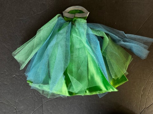 Vintage Barbie Ball Gown 1963 Senior Prom Dress Blue & Green Satin #951 NICE - Picture 2 of 5