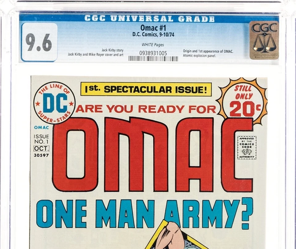 Omac # 1 CGC 9.6 NM+ White Pages, Origin and 1st Appearance of OMAC, DC 1974! - Image 2 of 4
