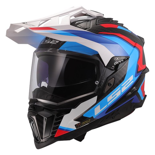 Casco Moto Integrale LS2 MX701 Explorer Hexa Blue/White/Red Lucido - Imagen 1 de 6