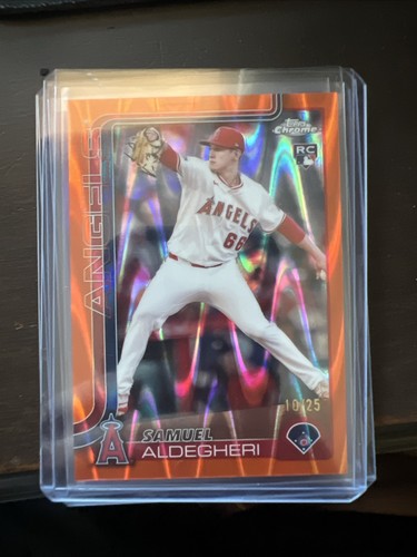 2025 Topps Chrome Orange Refractors #59 Samuel Aldegheri RC 08/25