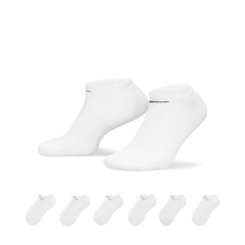Nike Everyday Cushioned Training No-Show Socks 6 Pairs WHITE LG