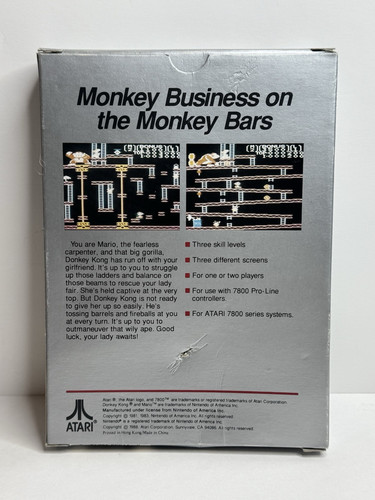 Donkey Kong (Atari 7800, 1988) Box, Manual & Reg Card | No Game - Picture 4 of 9