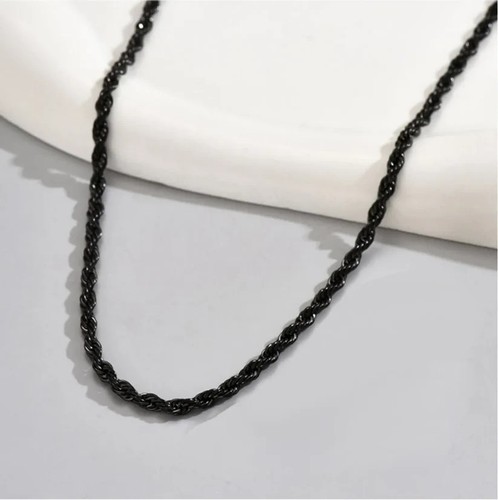 Collana da Uomo in Acciaio Tinta Unita Stile Hip-Hop Punk - Picture 2 of 2