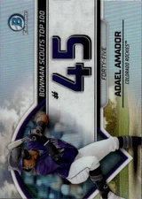 2023 Bowman Adael Amador #BTP-45 Bowman Scouts Top 100 Colorado Rockies 15L