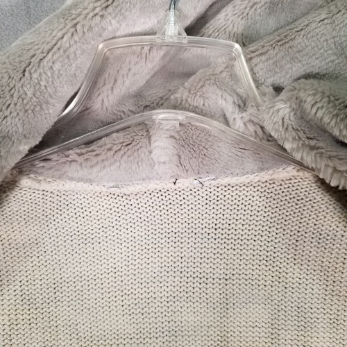 The North Face Womens Size M Wool Cardigan Sweater Button Front Fur Lined Hood - Picture 13 of 14