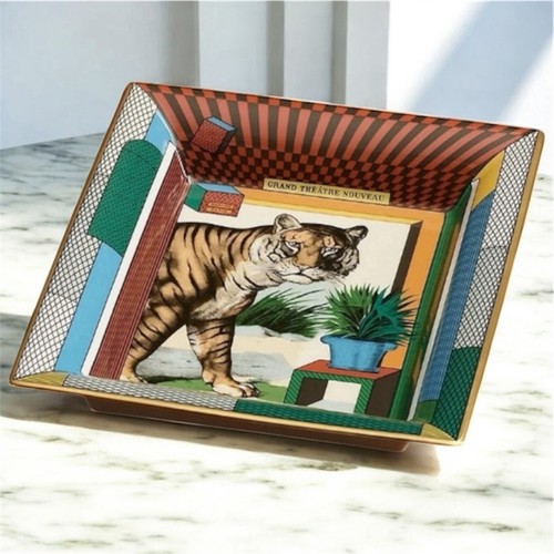 Authentischer HERMES Tiger Grand Theatre Nouveau Wechseltablett Aschenbecher Tigre Porzellan - Bild 2 von 8