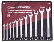 Ring-Maulschlüssel-Satz INCH 3/8 - 1 Zoll 11tlg Rolltasche Kraftwerk 3585R