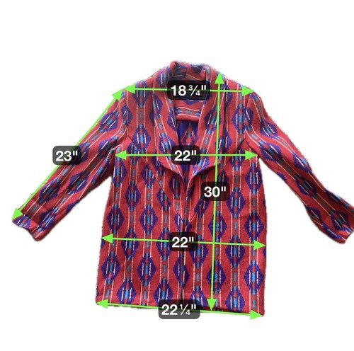 VTG Aztec Southwestern Navajo Blanket Jacket Indie Western Womens XL Wool USA - Picture 8 of 8