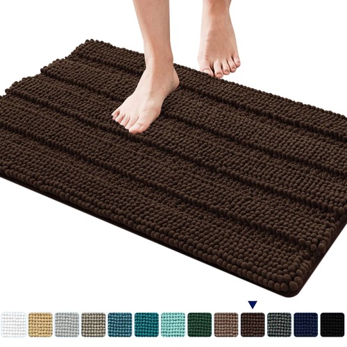 Subrtex Luxury Chenille Striped Bath Mat Non-slip Plush Rug - Foto 2 di 84