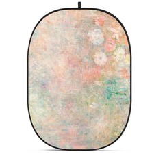 Glow CBA-PF0007 5x6.5' Fabric Collapsible Backdrop, Floral Painting