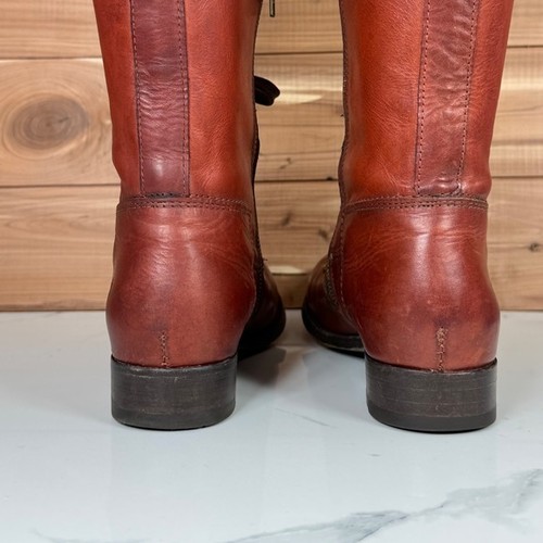 Botas de montar Frye Melissa altas de cuero coñac con cordones para mujer 76937 talla 6,5 B - Imagen 6 de 16