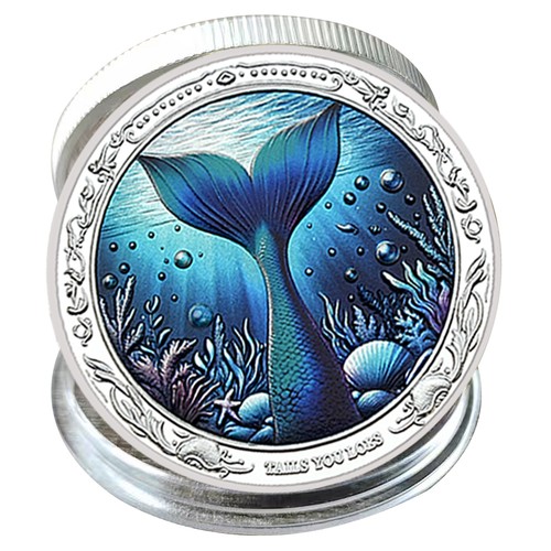Mermaid Flip Coin – Heads I Win, Tails You Lose | Collector-Grade Finish Medal - Picture 2 of 7