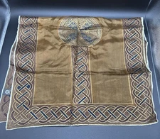 VTGTrade Routes Silk Scarf Celtic Knots Metallic Shimmer Turkey 50x16 EUC UPT