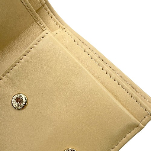 CHANEL Matelasse Bifold Wallet Compact Wallet Size Small Calfskin Yellow/Pur... - Picture 9 of 15