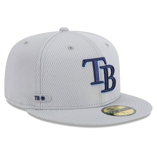 Gorra ajustada New Era gris Tampa Bay Rays 2025 MLB Clubhouse 59FIFTY para hombre