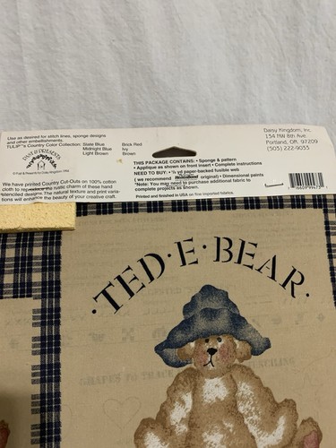 Oso de peluche Daisy Kingdom Country Cut Outs sin apliques de costura “Ted E Bear” 1994 - Imagen 3 de 4
