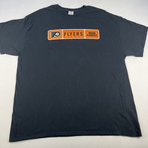 Camiseta Philadelphia Flyers Bud Light Beer Talla XL Gildan Negra NHL Hockey - Imagen 2 de 14